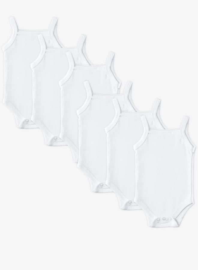 بابيز_بيسك طقم 6 قطع - بودي سوت بلا اكمام 100% قطن سوبر كومبد - Image 1